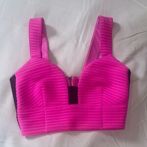 Express Hot Pink Ribbed Crop Top